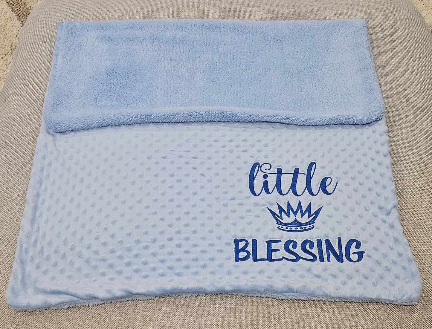 “Little Blessing” Embroidered Baby Blanket