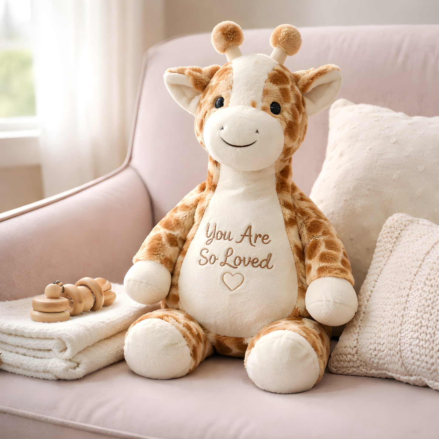 “You Are So Loved” Embroidered Plush Stuff Animal