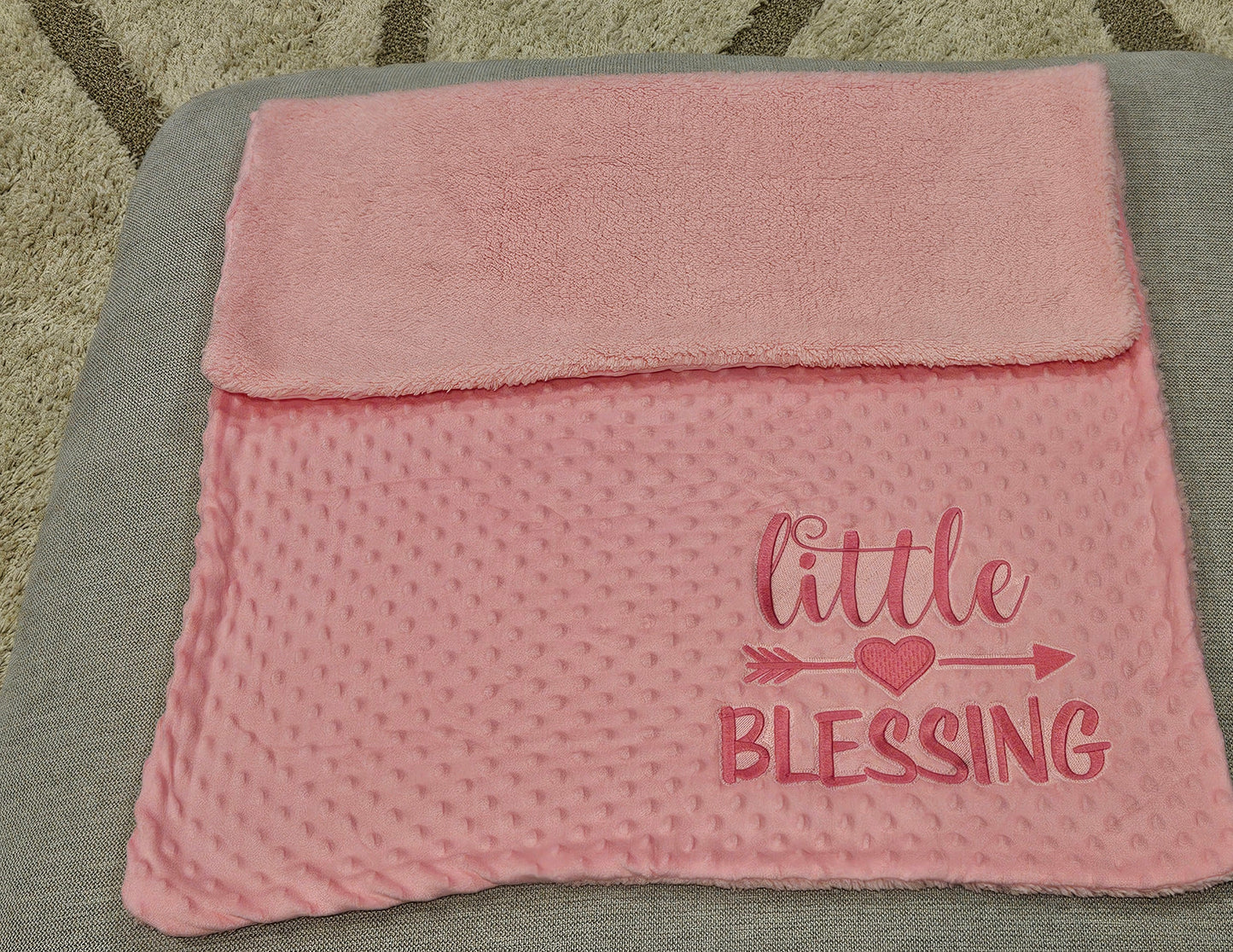“Little Blessing” Embroidered Baby Blanket