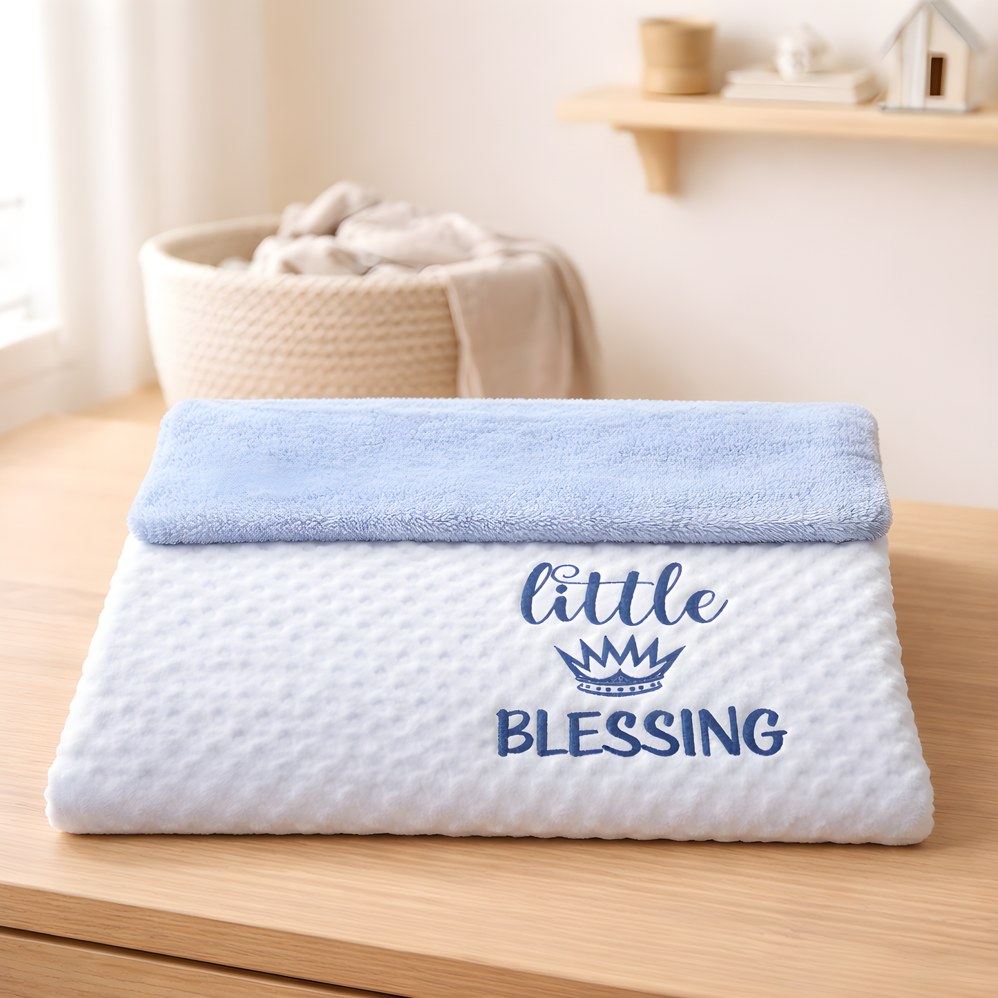 “Little Blessing” Embroidered Baby Blanket